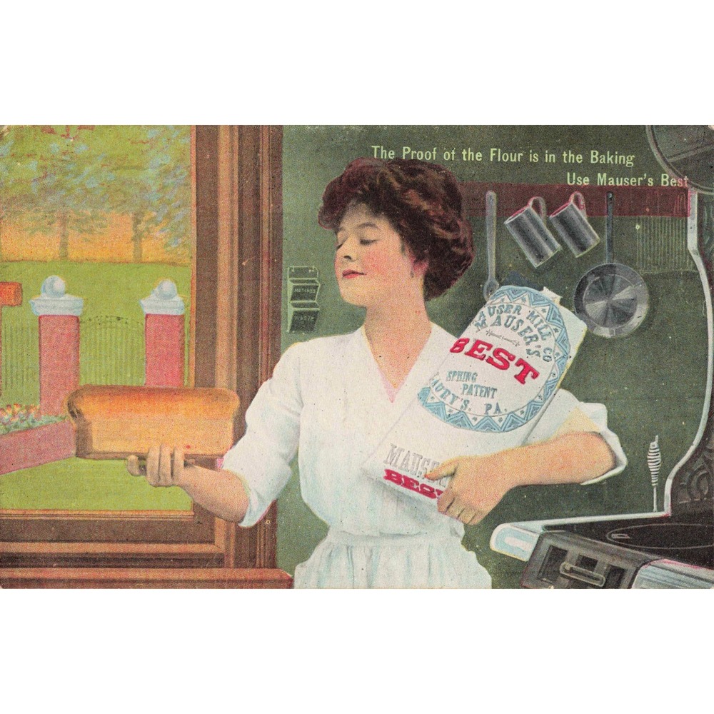 Vintage Mauser Mill Co Mauser's Best Flour Advertising Trade Card Laurys PA VG - Picture 1 of 2